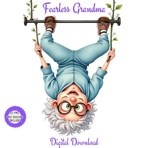 Funny Old Lady Clipart, Enthusiastic & Dynamic Grandma.Enthusiastic Old Ladies Watercolor. Adventurous, Spirited, Playful Grandma PNG Images