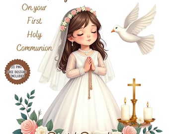First Holy Communion Watercolor Clipart. Boys & Girls Holy Communion. First Holy Communion Png, Christianity Clipart. Religious Graphics