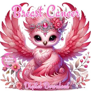 Aquarelle Clipart Cancer Du Sein Phoenix PNG. Survivante du cancer du sein png, sensibilisation au cancer png. Femmes guerrières luttant contre le cancer. Ruban rose