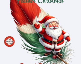 Christmas Feather Clipart: Santa Claus Bundle (Digital Download)