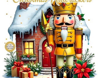 Aquarell Weihnachtsnussknacker Clipart (PNG, JPG, PDF Digital Download)