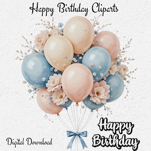 Biglietto di auguri di buon compleanno, biglietto di auguri di compleanno con palloncino, biglietto di auguri di compleanno semplice, biglietto di auguri di compleanno, biglietto di auguri di compleanno unisex. Palloncini rosa, verdi, blu, gialli