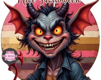 Funny Halloween Clipart Bundle, Watercolor Style (Digital Download)
