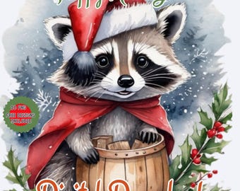 Winter Animal Watercolor Clipart: Holiday Forest PNG Graphics (Digital Download)