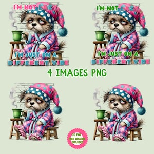 Non sono pigro, sono solo su un'atmosfera diversa PNG, Design a sublimazione, Cane pigro PNG, Amanti del caffè, Citazione divertente, Sarcasmo, Sarcastico, Umoristico.