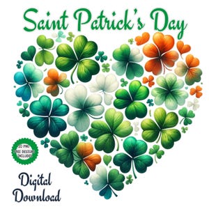 Watercolor St. Patrick&#39;s Day Clover Clipart: Shamrock PNG (Digital Download)