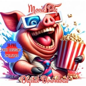 Cerdo divertido en acuarela, imágenes prediseñadas, JPG y PNG, tema de bocadillos de película, ilustración de cerdo de dibujos animados, ilustraciones con temática de bocadillos, cerdo, cerdo, cerdito, arte de lechón