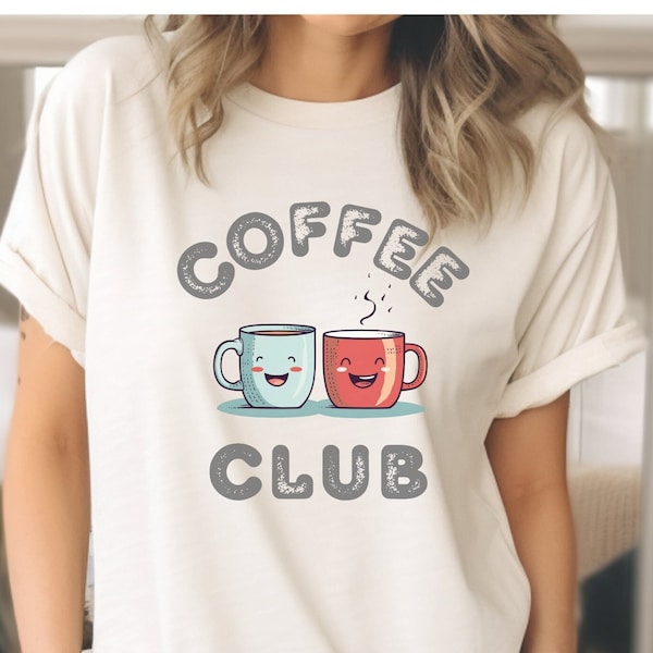 Coffee Club aesthetic retro vintage comfort colors graphic tee, coffee graphics tee, oversized tshirt aesthetic, coffee lover shirt