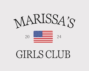 Girls Club Logo for Trucker Hat, Bachelorette Logo, Girls Club SVG, Customizable Graphics for Invites, Merch, Web, Custom Logo