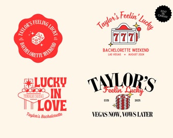 Custom Vegas Bach Bash Bachelorette Logo, Las Vegas Bachelorette Logo, Bachelorette PNG, Girls Weekend Logo, Canva Templates, Lucky in Love