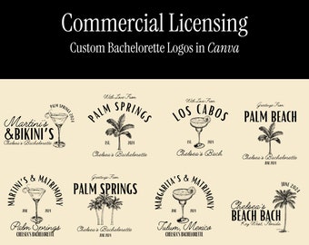 Commercial License ⁕⁕⁕ Luxe Beach Bachelorette Party Logo Pack