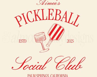 Pickleball Social Club Custom Logo, Custom Bachelorette Logo, Bachelorette SVG Logo, Pickleball Logo, Social Club Logo, Bright Custom Logo