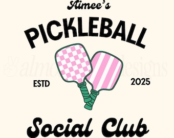 Pickleball Social Club Custom Logo, Custom Bachelorette Logo, Bachelorette SVG Logo, Pickleball Logo, Social Club Logo, Bold Custom Logo