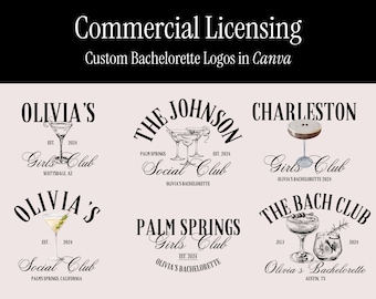 Commercial License ⁕⁕⁕ Girls Club Bachelorette Party Logo Pack