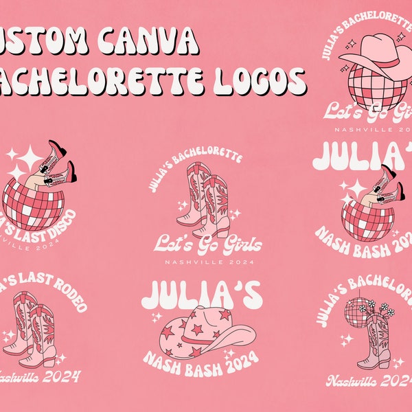 Custom Cowgirl Disco Bachelorette Logo, Nashville Bachelorette Logo, Bachelorette PNG, Bachelorette Weekend Logo, Let's Go Girls, Nash Bash