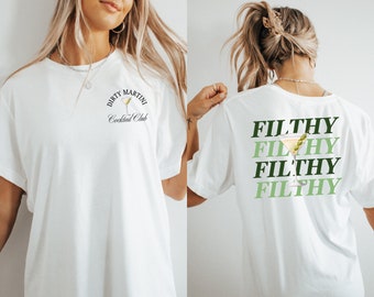 Dirty Martini Cocktail Club Logo | SVG, PNG, PDF | Trendy Shirt Design | Bachelorette Logo | Martini Shirt Design | Cocktail Club Shirt