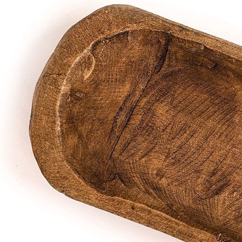 Moroccan Rustic Wooden Bread Dough Bowl Handmade Kitchen Decor From