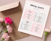Girls Weekend Itinerary | Bachelorette/Bridal Party Schedule | Pink & Fun Editable Itinerary Template for Girls Trip or Wedding Festivities