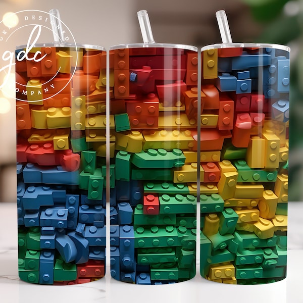 Blocs de construction 20oz skinny tumbler png, Blocs de construction png, blocs png, png personnalisé, Block png, sublimer les designs télécharger