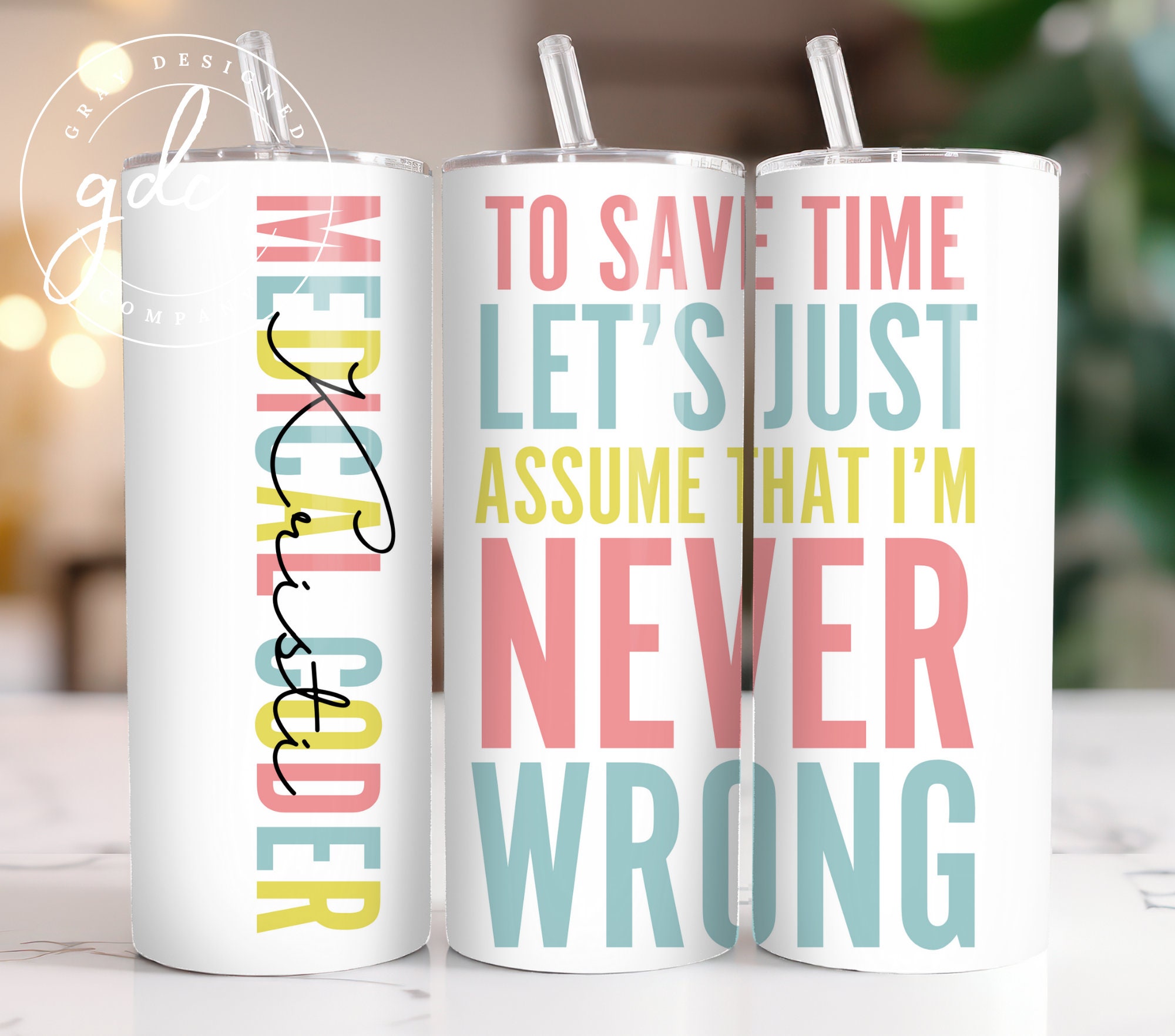 Medical Coder 20 oz Skinny Tumbler Sublimation Design Digital Download PNG Instant DIGITAL only, CNA Tumbler Wrap, Medical Tumbler Wrap