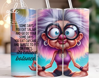 Sarcastic Yoga Tumbler Wrap: Funny Quote Design (PNG)