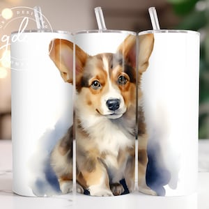 Corgi Dog Tumbler Sublimation Design: 20oz Skinny Tumbler (Digital Download)