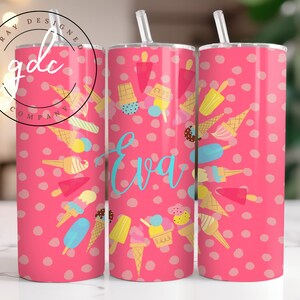 Ice Cream Tumbler Wrap 20 oz Skinny Tumbler Wrap Design Sublimation Design Digital Download PNG Instant DIGITAL only, Abstract