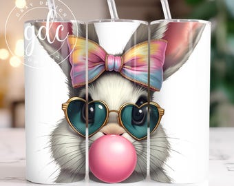 Chilling With My Peeps Tumbler Wrap, Funny Easter Bunny 20oz Skinny Tumbler Sublimation Design PNG, Cute Happy Easter PNG,Digital Download
