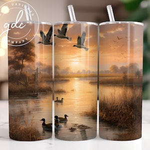 Duck Hunting Tumbler Sublimation Design: 20 oz Skinny Tumbler (Digital Download)