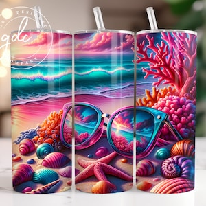 Seashell Beach Life 20 oz Tumbler Sublimation Design (Digital Download)