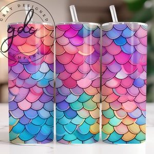 Mermaid Scale Tumbler Sublimation Design (Digital Download)