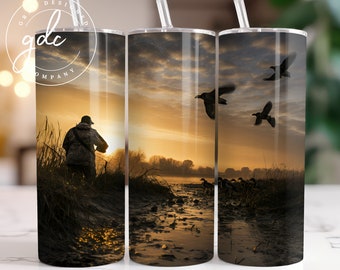 20 Oz Skinny Tumbler Duck Hunting Fishing Sublimation Design Digital ...