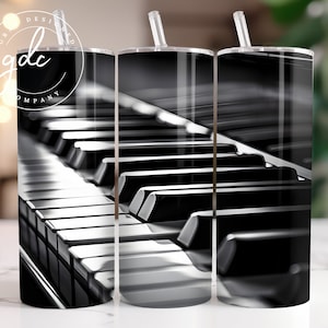 Piano Tumbler Wrap 20 oz Skinny Tumbler Sublimation Design Digital Download PNG Instant DIGITAL ONLY, Piano 20 oz Tumbler, Piano Skinny