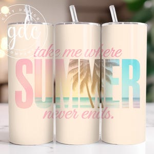 Beach Life Tumbler Sublimation Design: Summer Palm (Digital Download)