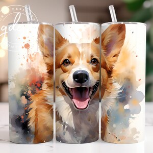 Corgi Dog 20 oz Skinny Tumbler Sublimation Design (Digital Download)