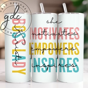Boss 20 oz Skinny Becher Sublimation Design digitaler Download nur PNG Instant DIGITAL, Boss Lady Becher wickeln Blume