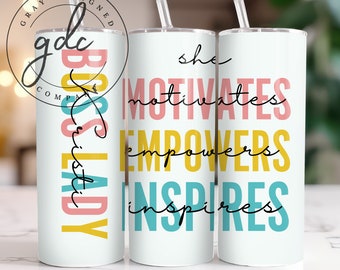 Boss 20 oz Skinny Tumbler Sublimation Design Digital Download PNG Instant DIGITAL only, Boss Lady Tumbler Wrap Flower