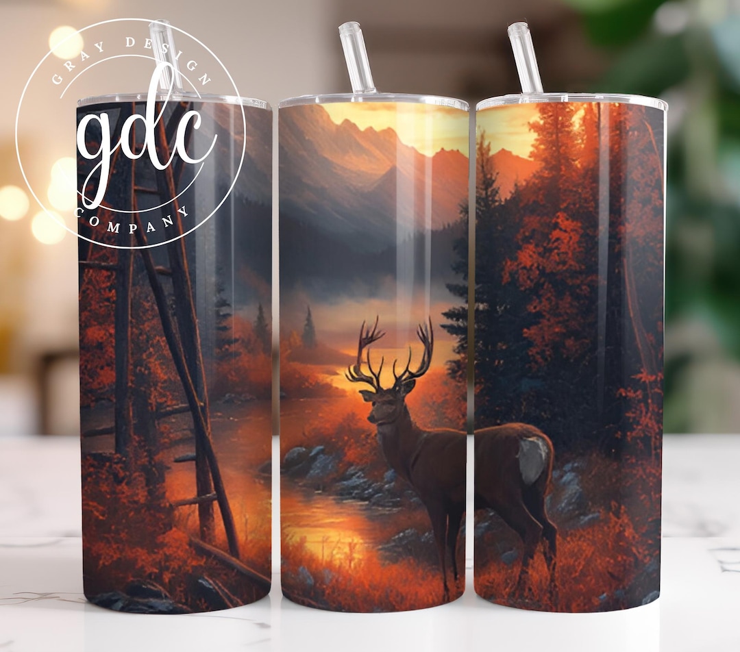 Deer Tumbler Sublimation Design: 20 Oz Skinny Tumbler PNG (digital ...