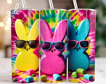 Lustige Osterhasen Becher Verpackung: Peeps Sublimationsdesign (Digitaler Download)
