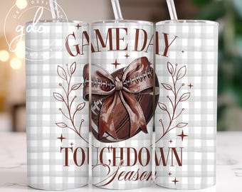 Football Tumbler Wrap: 20 oz Skinny Sublimation Design (Digital Download)
