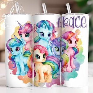 Pony Tumbler Wrap 20 oz Skinny Unicorn Tumbler Wrap Design Sublimation Design Digital Download PNG Instant DIGITAL only, Ponies Tumbler Wrap