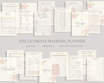 Wedding Planner Printable, Printable Wedding Planner Kit, Wedding Binder Template, Wedding Planning Book, Wedding Planning Organizer
