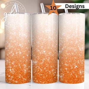 Ombre Glitter Tumbler Wrap: 20 oz Skinny Tumbler Sublimation Design (Digital Download)