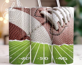 Football Tumbler Wrap Design: 20 oz Skinny Sublimation (Digital Download)
