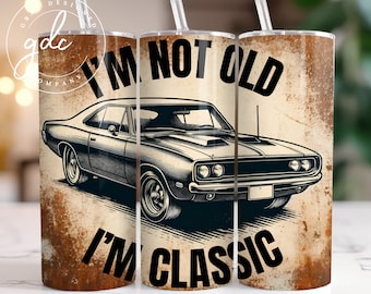 Classic Car Lover 20 Oz Tumbler PNG Sublimation Design (Instant Download) Guys tumbler