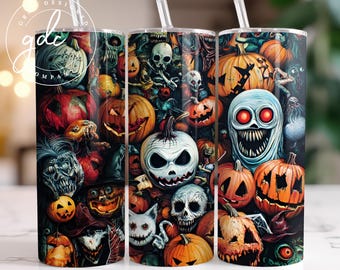 Halloween Horror Character 20oz Tumbler Wrap (PNG)
