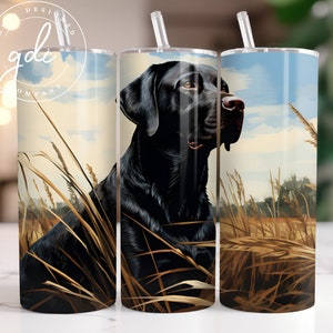 Black Lab Hunting Tumbler Sublimation Design (Digital Download)