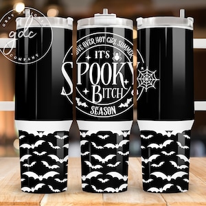 Spooky Season 40oz Tumbler Wrap: Halloween Quencher Design (PNG Digital Download)