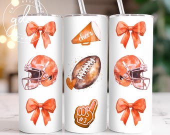 Football Tumbler Wrap: 20 oz Skinny Sublimation Design (Digital Download)