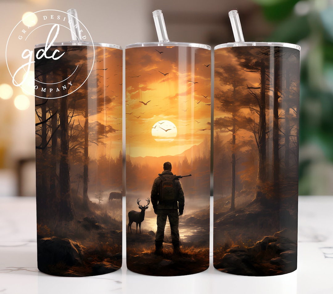 Deer Hunting 20 Oz Skinny Tumbler Sublimation Design Digital Download ...